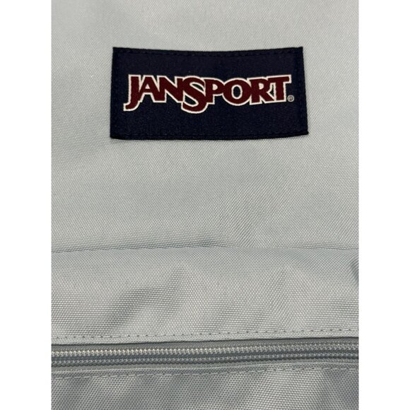 JanSport Drawstring Backpack With Front Zipper Pocket In Light Blue - Picture 4 of 6